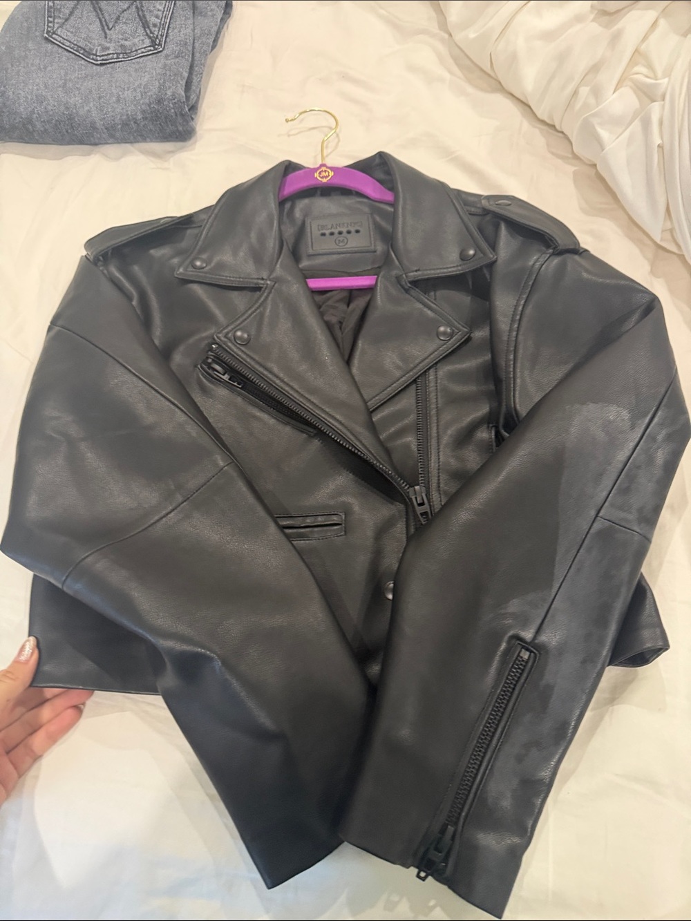Blank NYC Black Faux Leather Moto Jacket